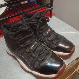 Jordan Black and Red Athletic Shoes